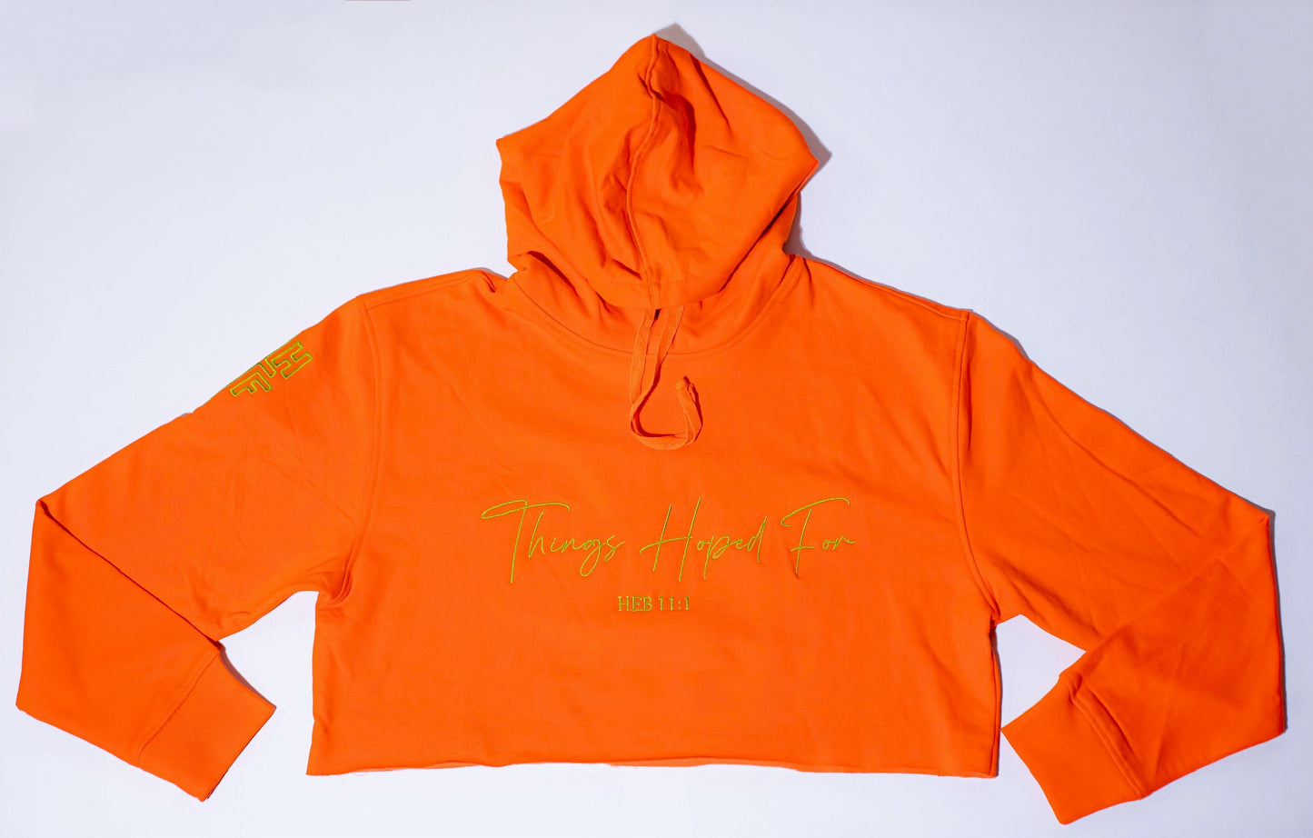 SAFETY ORANGE CROPPED HOODIE