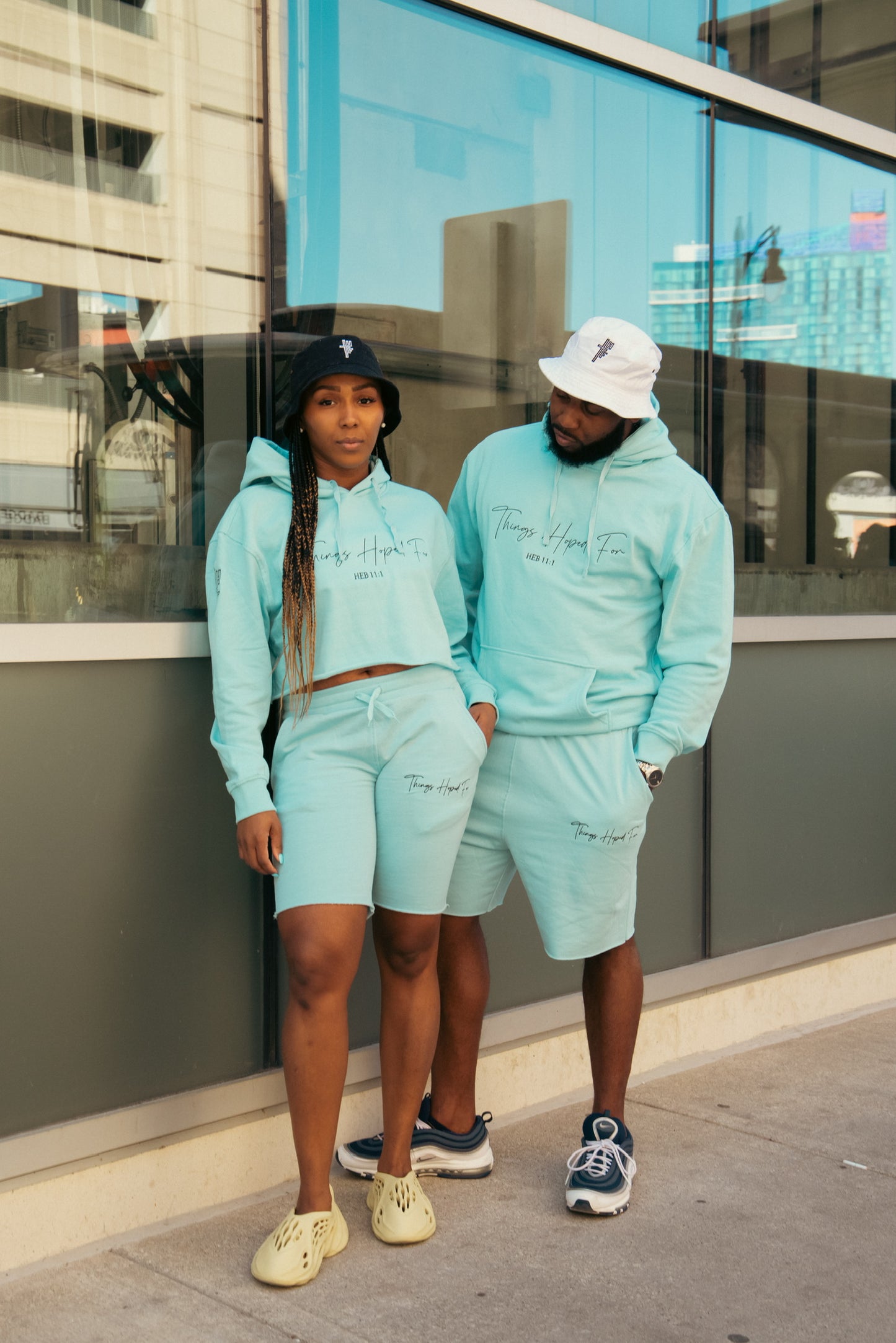 BABY BLUE CROPPED HOODIE