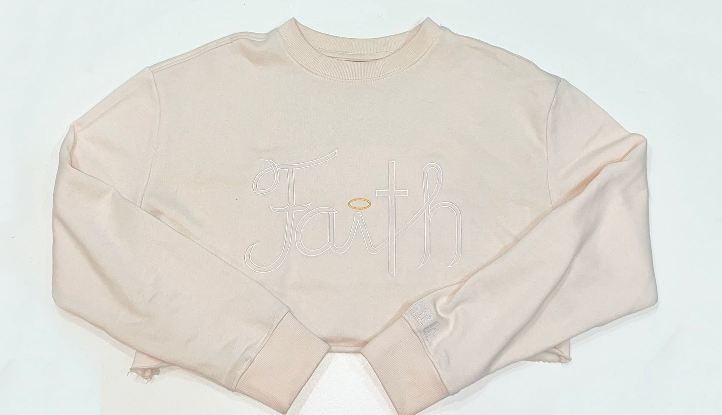CROPPED HALO IVORY CREWNECK