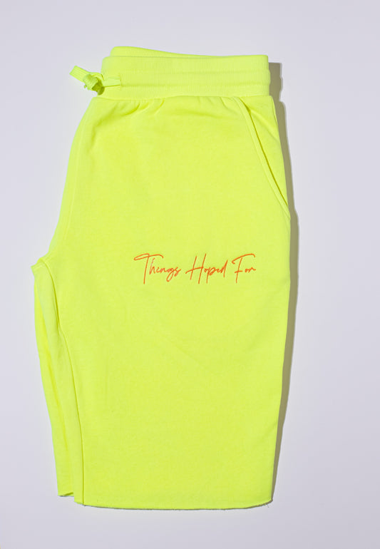 SAFETY GREEN SWEATSHORTS