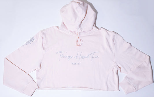 HALO BLUSH CROPPED HOODIE