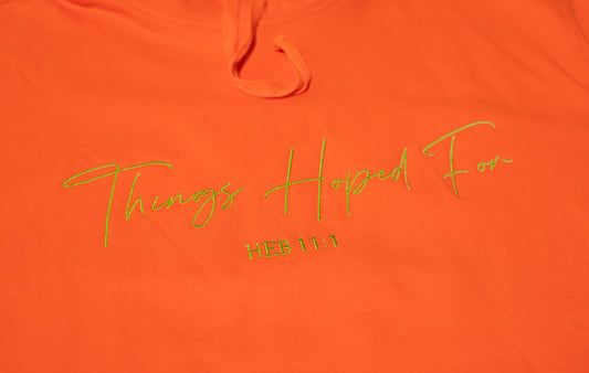 SAFETY ORANGE CROPPED HOODIE