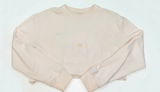 CROPPED HALO IVORY CREWNECK