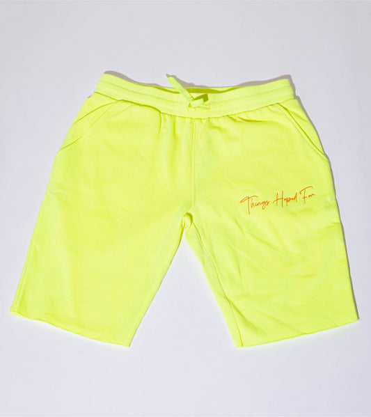 SAFETY GREEN SWEATSHORTS